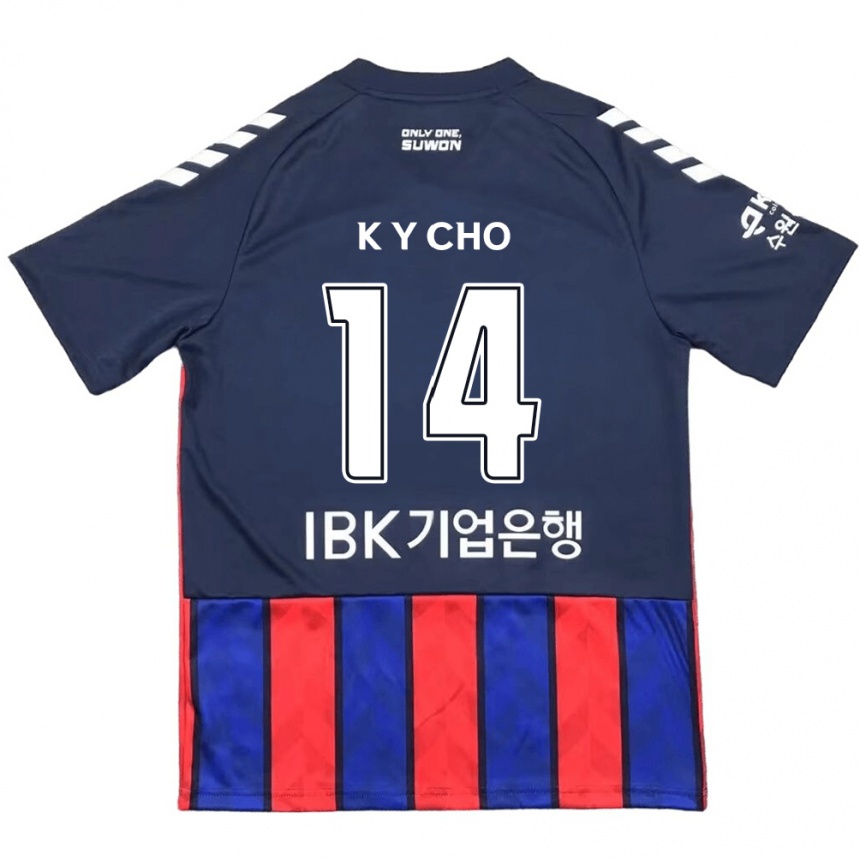 Men Football Yun-Kwon Cho #14 Blue Red Home Jersey 2024/25 T-Shirt Uk