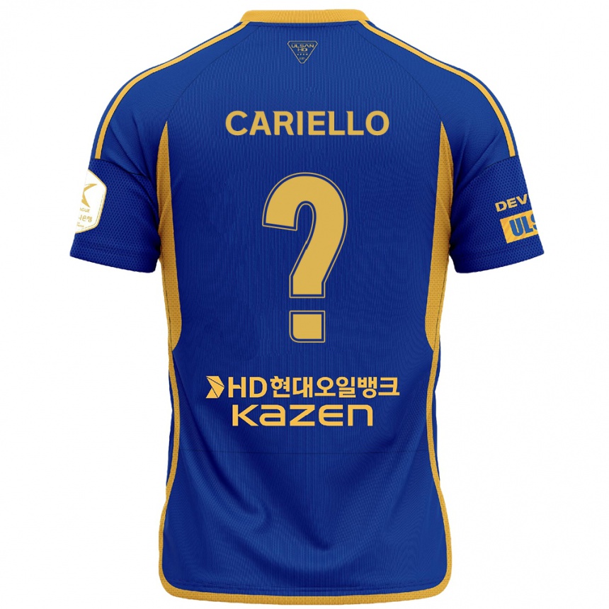 Men Football Yago Cariello #0 Blue Yellow Home Jersey 2024/25 T-Shirt Uk