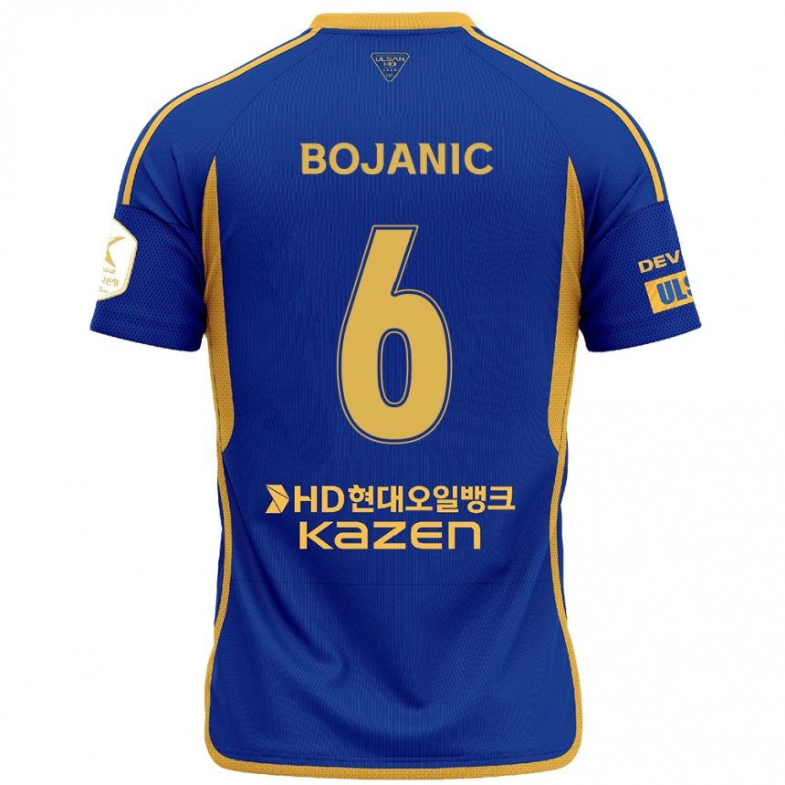 Men Football Darijan Bojanic #6 Blue Yellow Home Jersey 2024/25 T-Shirt Uk