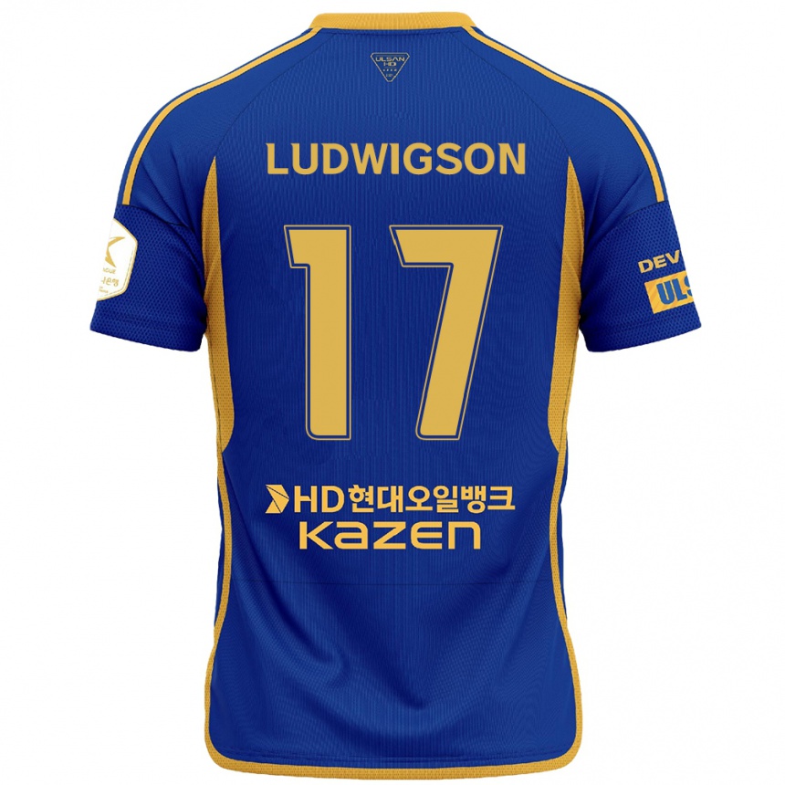 Men Football Gustav Ludwigson #17 Blue Yellow Home Jersey 2024/25 T-Shirt Uk