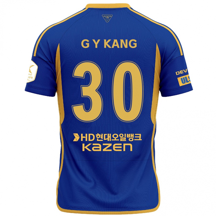 Men Football Yun-Gu Kang #30 Blue Yellow Home Jersey 2024/25 T-Shirt Uk