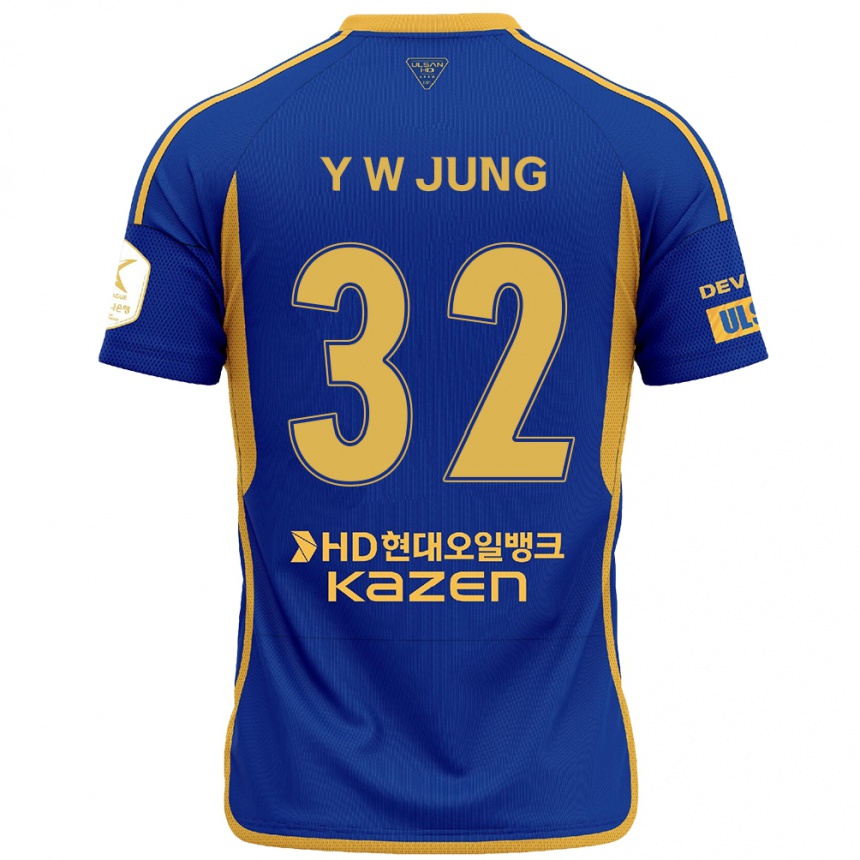 Men Football Woo-Young Jung #32 Blue Yellow Home Jersey 2024/25 T-Shirt Uk