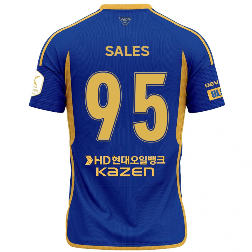 Men Football Matheus Sales #95 Blue Yellow Home Jersey 2024/25 T-Shirt Uk