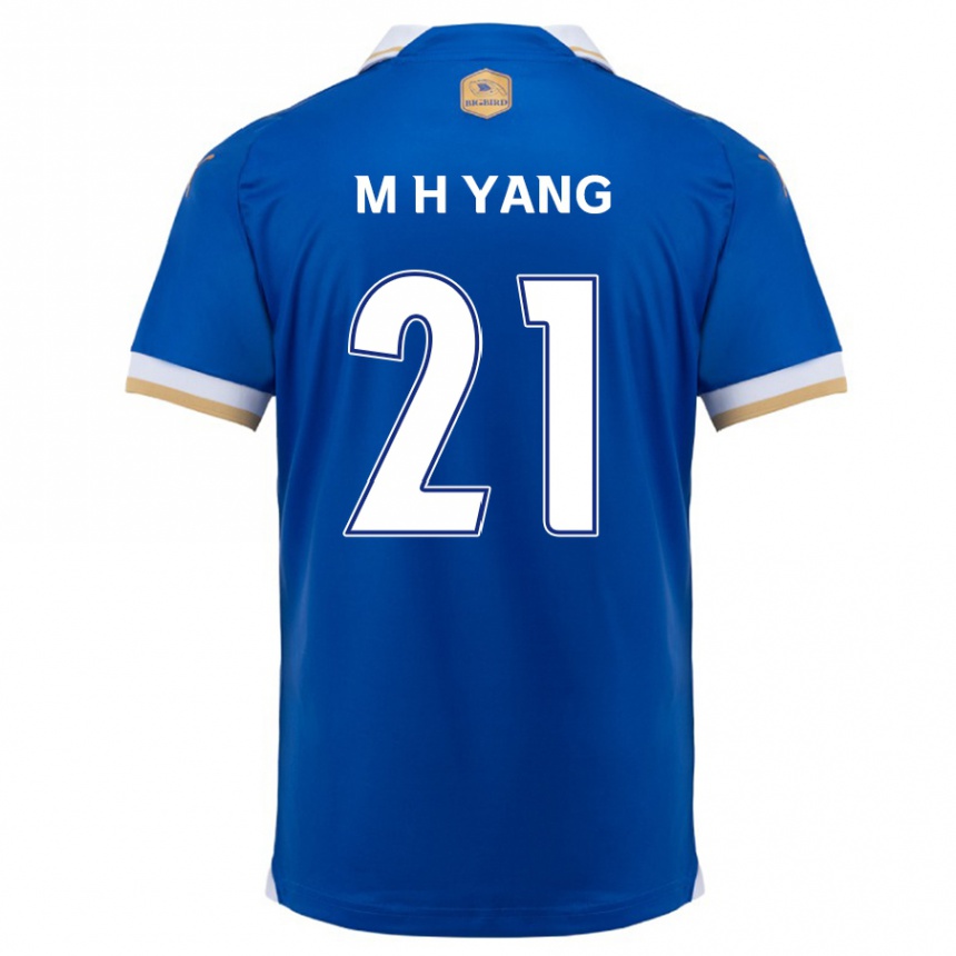 Men Football Hyung-Mo Yang #21 Blue White Home Jersey 2024/25 T-Shirt Uk