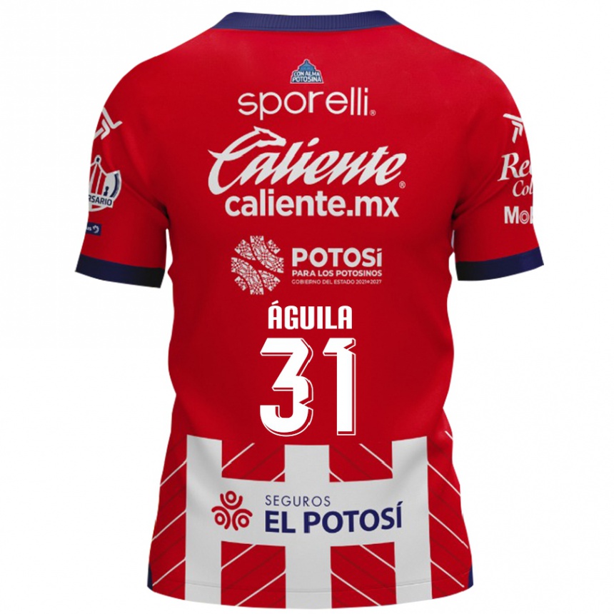 Men Football Eduardo Águila #31 Red White Home Jersey 2024/25 T-Shirt Uk