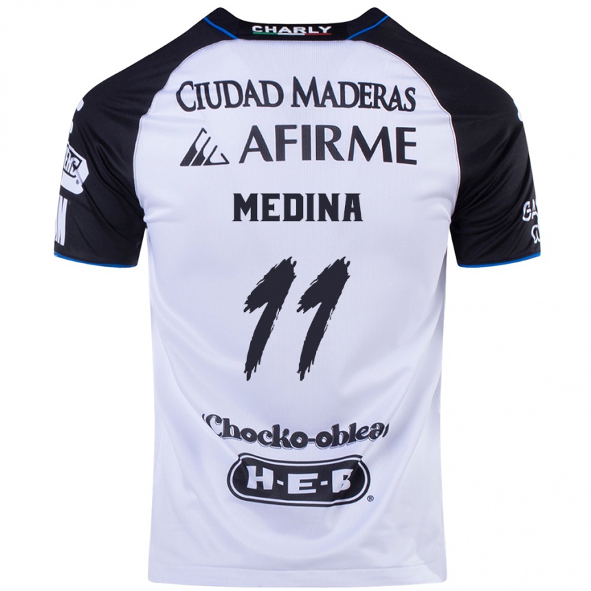 Men Football Alan Medina #11 Black Blue Home Jersey 2024/25 T-Shirt Uk