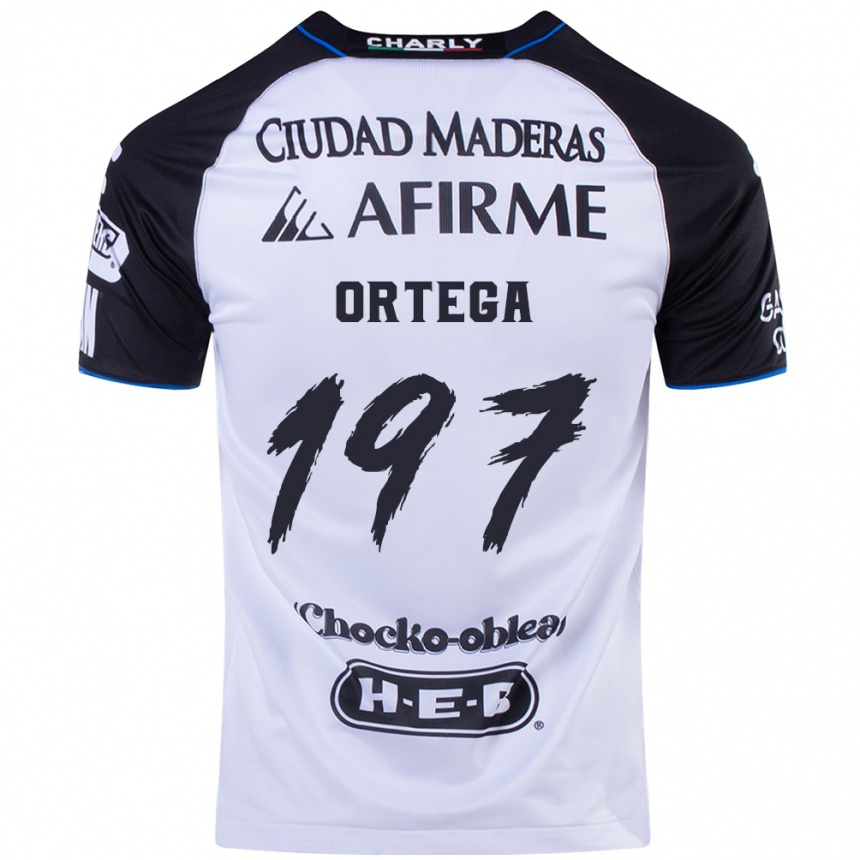 Men Football Javier Ortega #197 Black Blue Home Jersey 2024/25 T-Shirt Uk