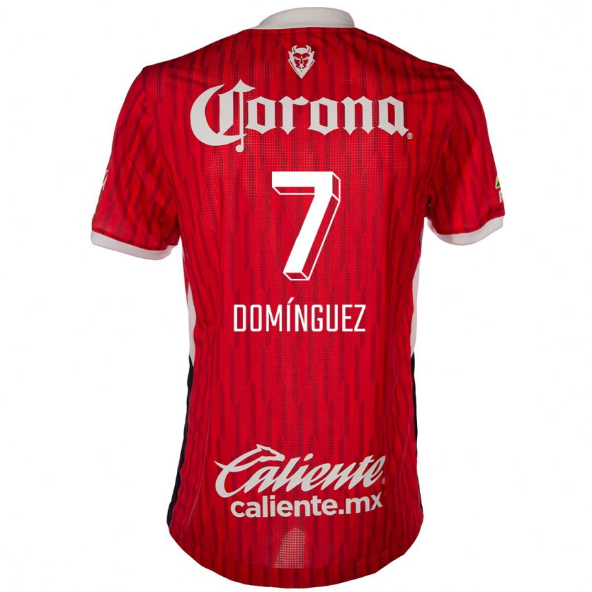 Men Football Juan Domínguez #7 Red White Home Jersey 2024/25 T-Shirt Uk