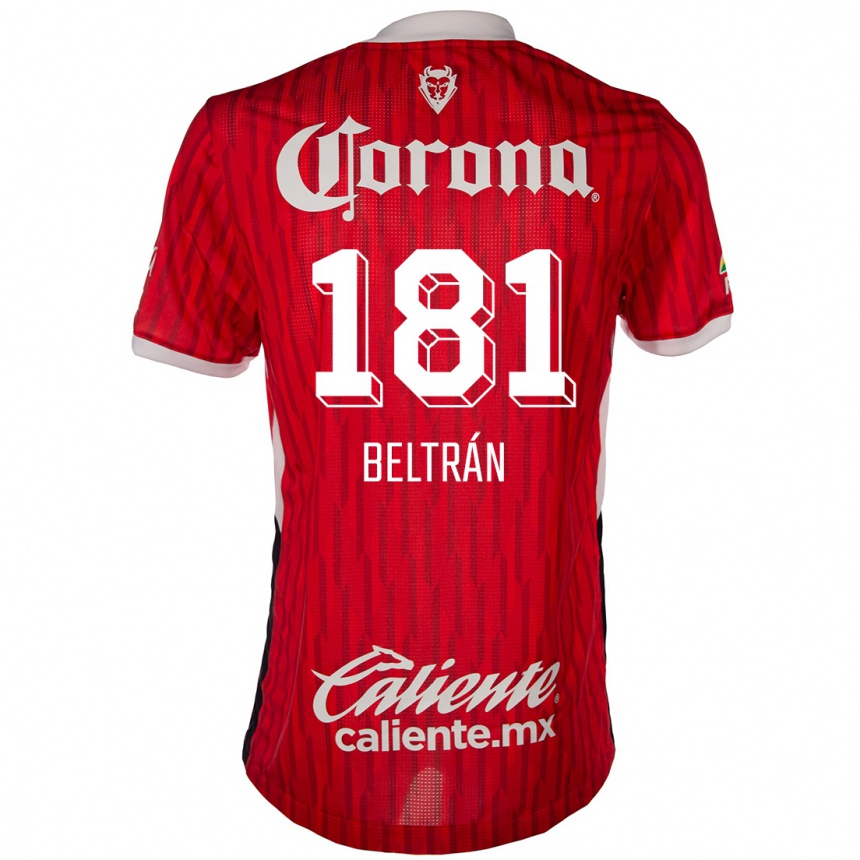 Men Football Ronaldo Beltrán #181 Red White Home Jersey 2024/25 T-Shirt Uk