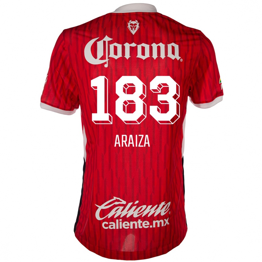 Men Football Daniel Araiza #183 Red White Home Jersey 2024/25 T-Shirt Uk