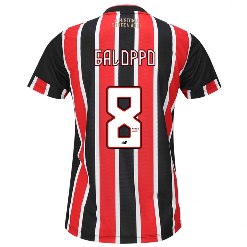 Men Football Giuliano Galoppo #8 Black Red White Away Jersey 2024/25 T-Shirt Uk