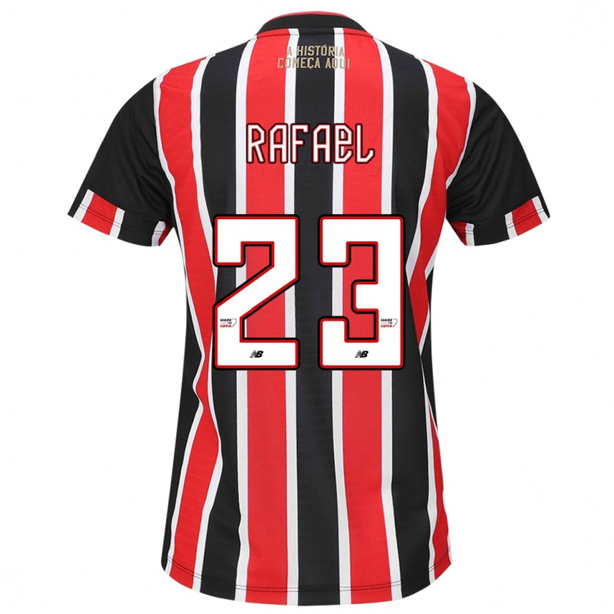 Men Football Rafael #23 Black Red White Away Jersey 2024/25 T-Shirt Uk