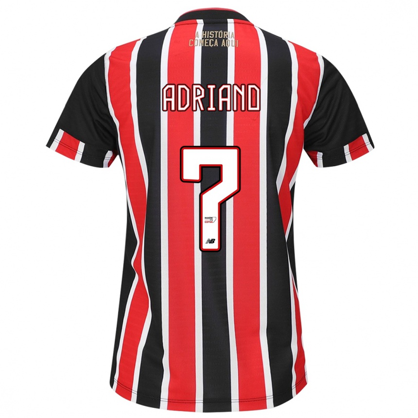 Men Football João Adriano #7 Black Red White Away Jersey 2024/25 T-Shirt Uk