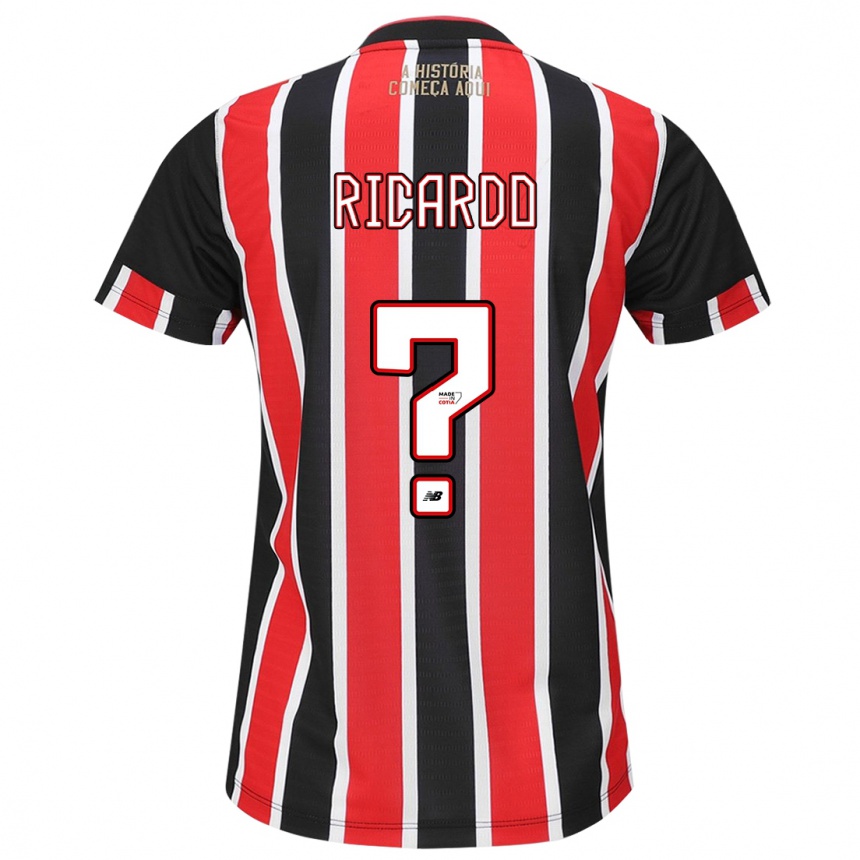 Men Football João Ricardo #0 Black Red White Away Jersey 2024/25 T-Shirt Uk