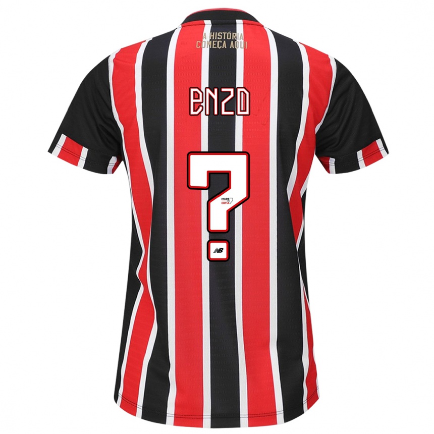 Men Football Enzo Thomaz #0 Black Red White Away Jersey 2024/25 T-Shirt Uk