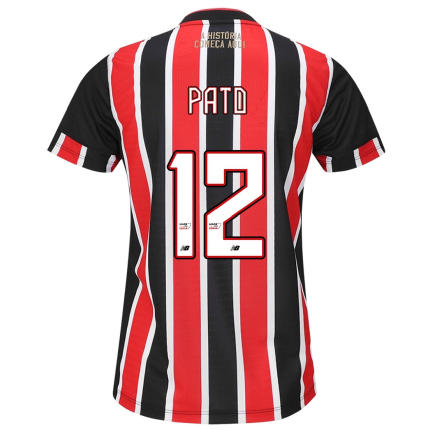 Men Football Alexandre Pato #12 Black Red White Away Jersey 2024/25 T-Shirt Uk