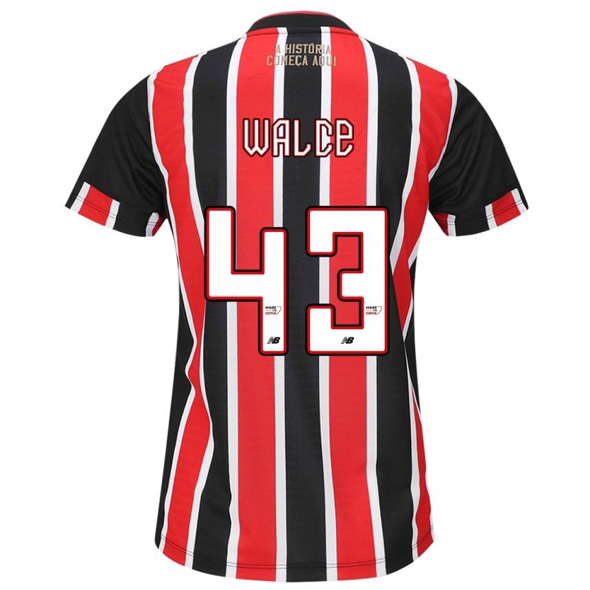 Men Football Walce #43 Black Red White Away Jersey 2024/25 T-Shirt Uk