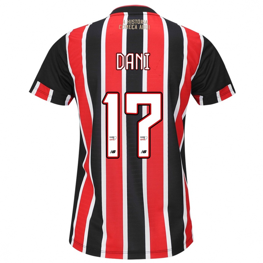 Men Football Dani #17 Black Red White Away Jersey 2024/25 T-Shirt Uk