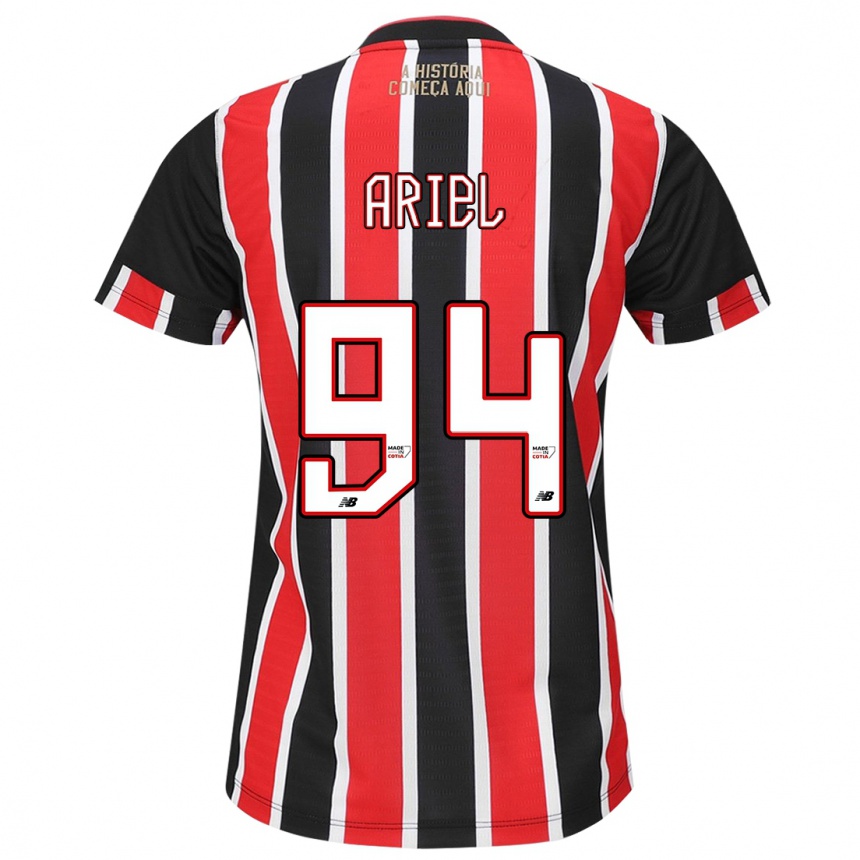 Men Football Ariel #94 Black Red White Away Jersey 2024/25 T-Shirt Uk