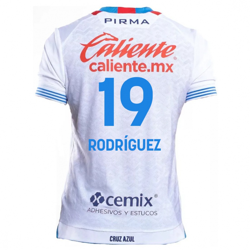 Men Football Carlos Rodríguez #19 White Blue Away Jersey 2024/25 T-Shirt Uk