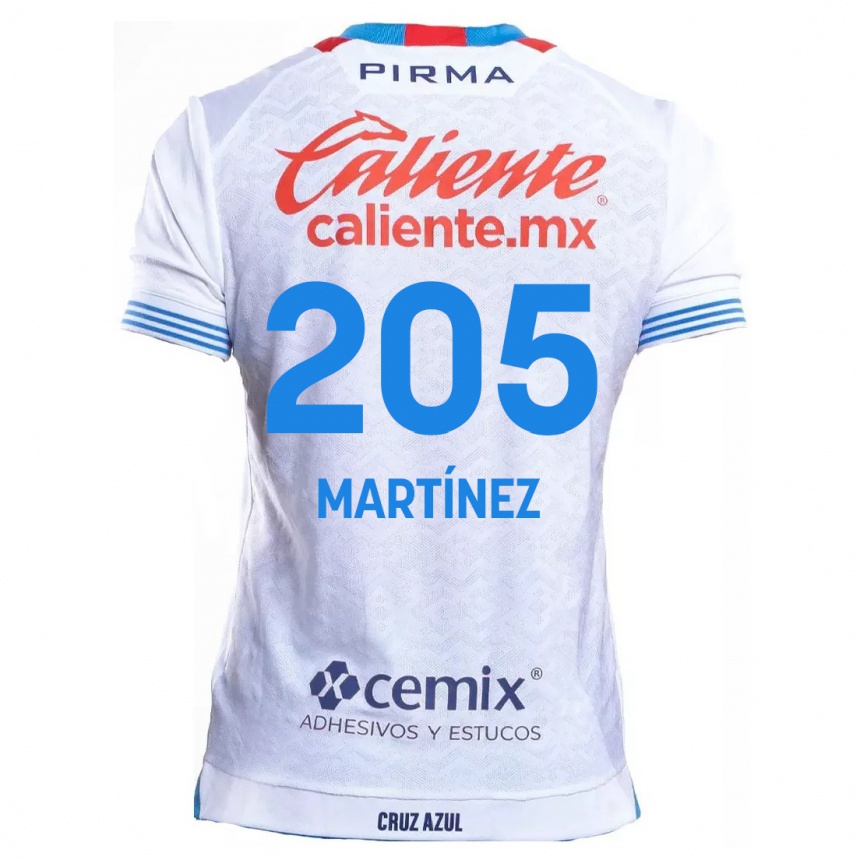 Men Football César Martínez #205 White Blue Away Jersey 2024/25 T-Shirt Uk