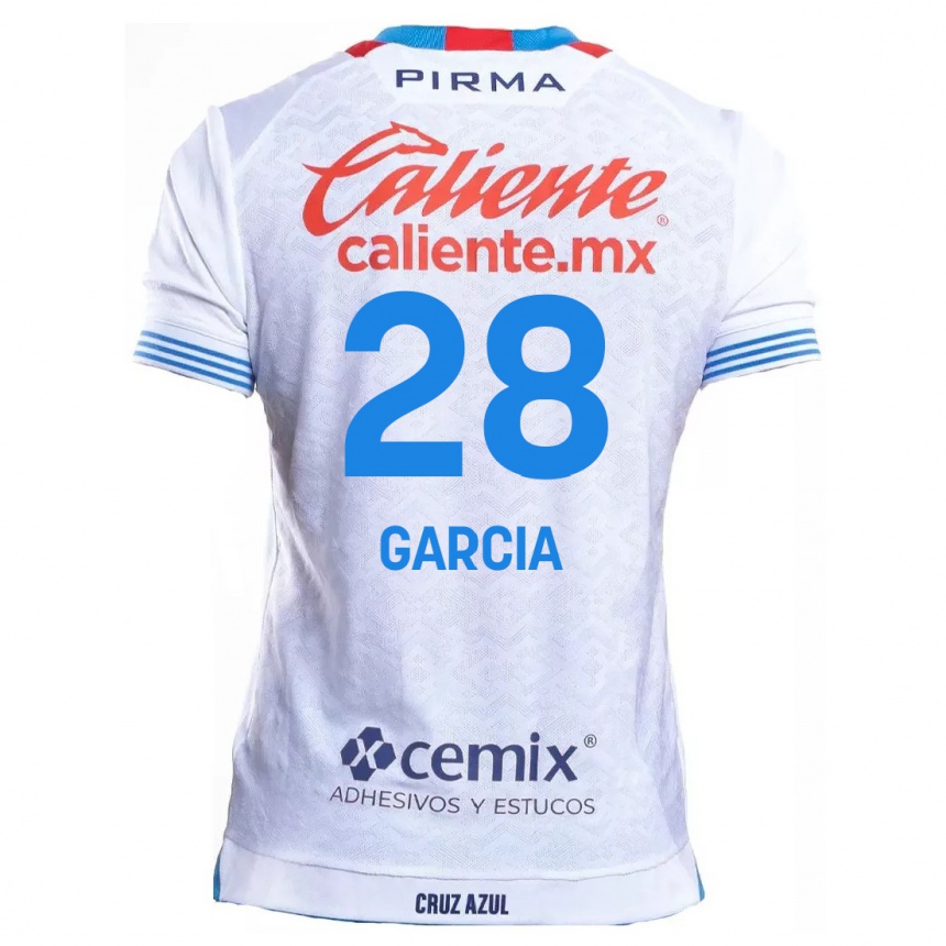 Men Football Ana Garcia #28 White Blue Away Jersey 2024/25 T-Shirt Uk