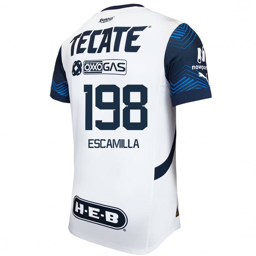 Men Football Diego Escamilla #198 White Blue Away Jersey 2024/25 T-Shirt Uk