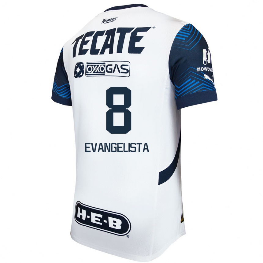 Men Football Diana Evangelista #8 White Blue Away Jersey 2024/25 T-Shirt Uk