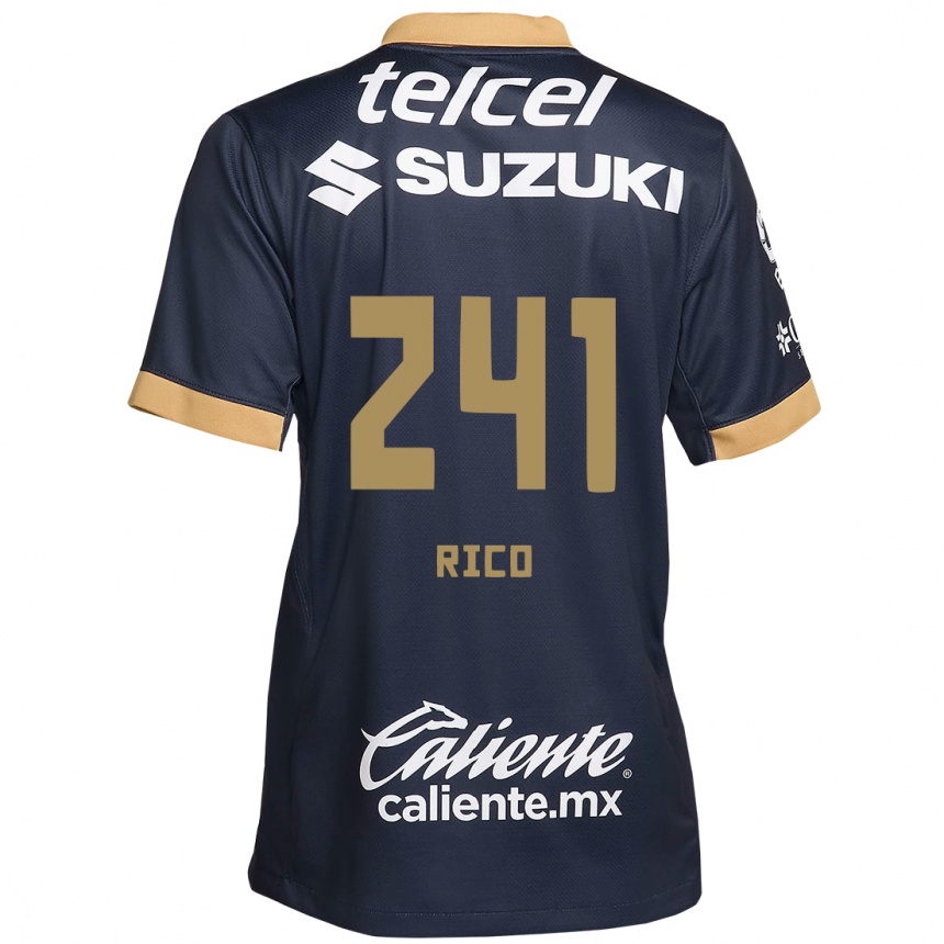 Men Football Ángel Rico #241 Obsidian Gold White Away Jersey 2024/25 T-Shirt Uk