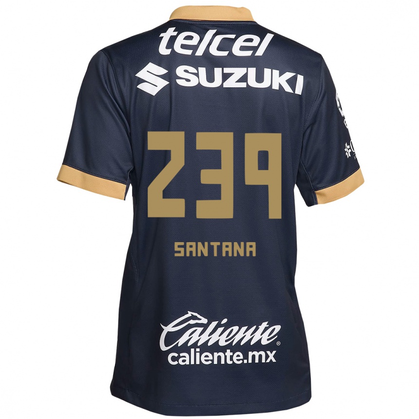 Men Football Guillermo Santana #239 Obsidian Gold White Away Jersey 2024/25 T-Shirt Uk