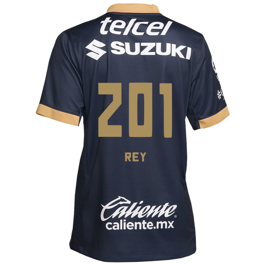 Men Football Santiago Rey #201 Obsidian Gold White Away Jersey 2024/25 T-Shirt Uk