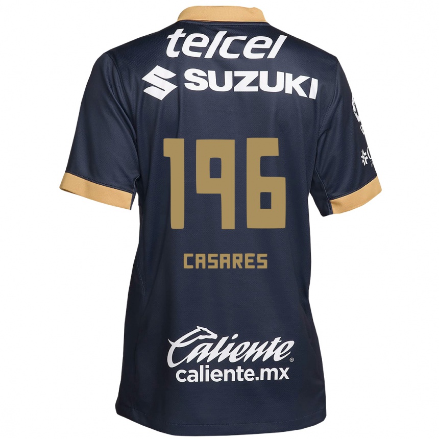 Men Football Mateo Casares #196 Obsidian Gold White Away Jersey 2024/25 T-Shirt Uk