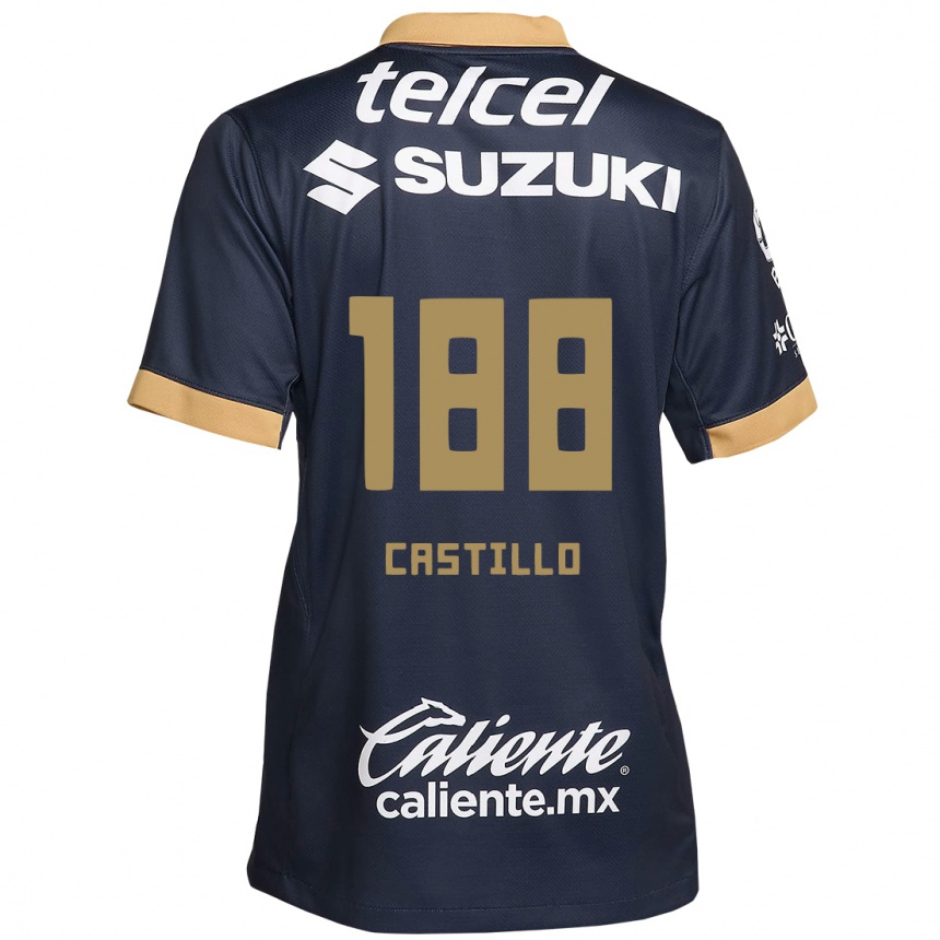 Men Football Christian Castillo #188 Obsidian Gold White Away Jersey 2024/25 T-Shirt Uk