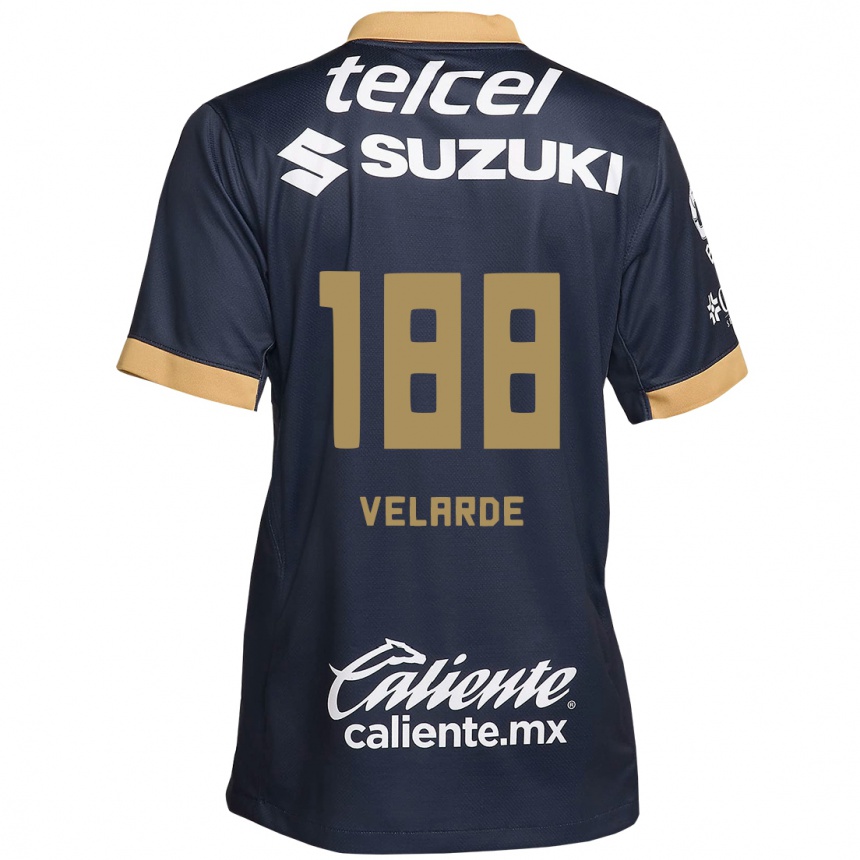 Men Football Andrés Velarde #188 Obsidian Gold White Away Jersey 2024/25 T-Shirt Uk