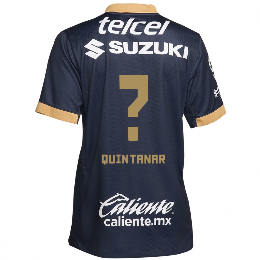 Men Football Edgar Quintanar #0 Obsidian Gold White Away Jersey 2024/25 T-Shirt Uk