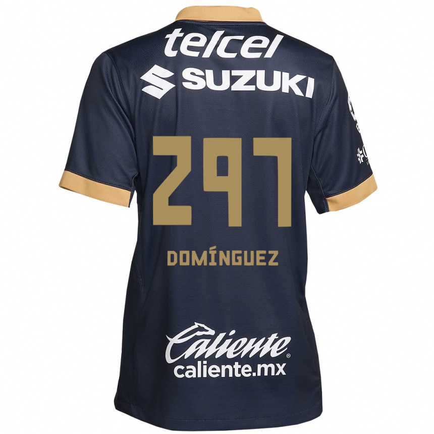 Men Football Julio Domínguez #297 Obsidian Gold White Away Jersey 2024/25 T-Shirt Uk