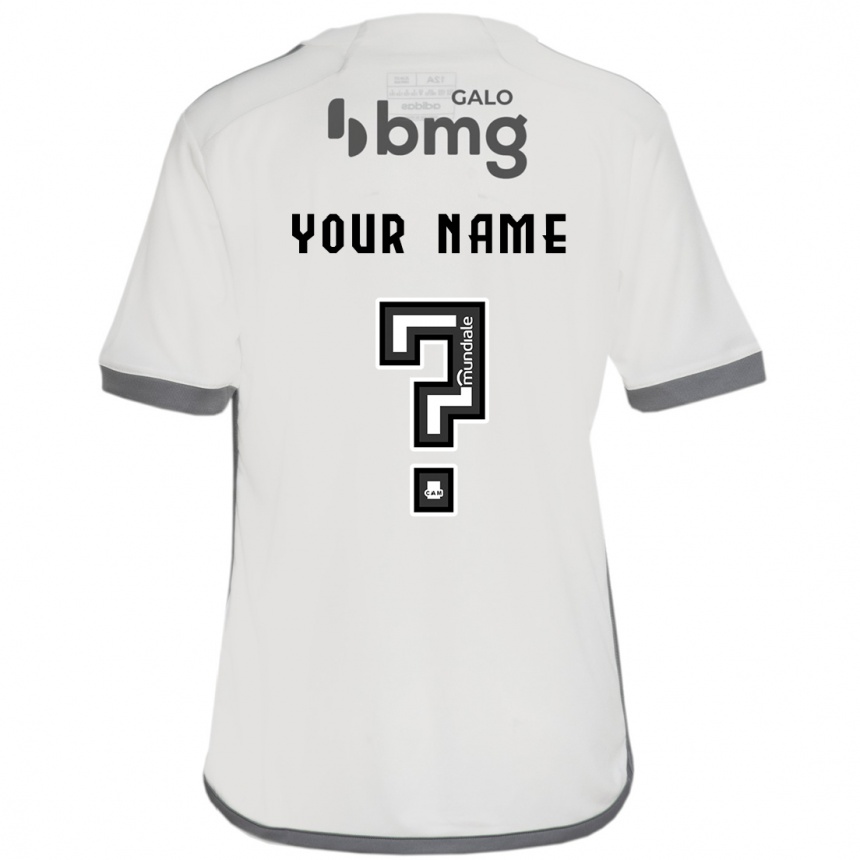 Men Football Your Name #0 Off White Away Jersey 2024/25 T-Shirt Uk