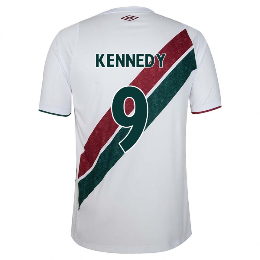 Men Football John Kennedy #9 White Green Maroon Away Jersey 2024/25 T-Shirt Uk