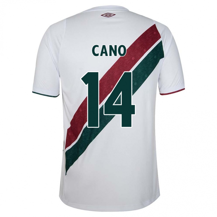 Men Football Germán Cano #14 White Green Maroon Away Jersey 2024/25 T-Shirt Uk