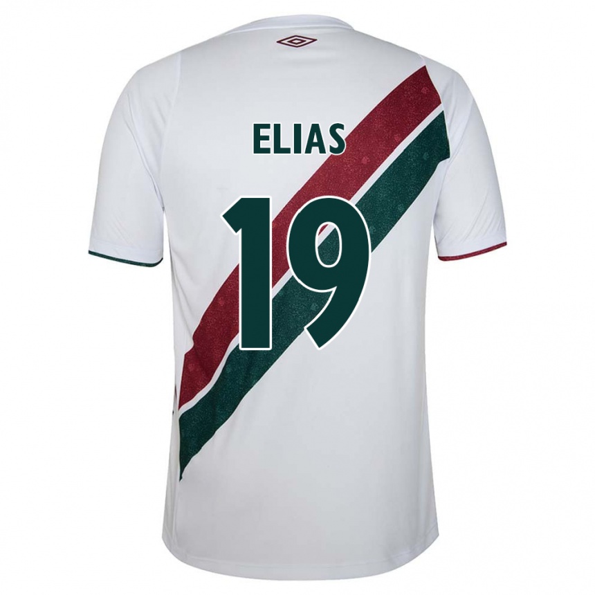 Men Football Kauã Elias #19 White Green Maroon Away Jersey 2024/25 T-Shirt Uk