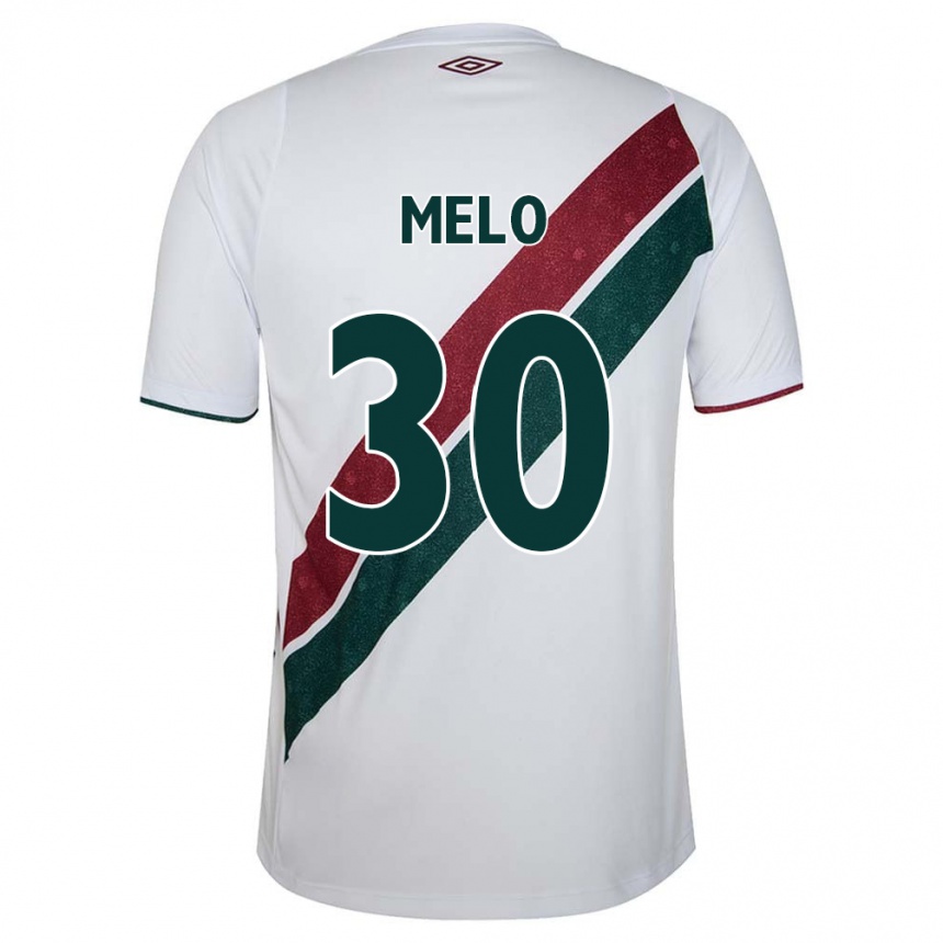 Men Football Felipe Melo #30 White Green Maroon Away Jersey 2024/25 T-Shirt Uk