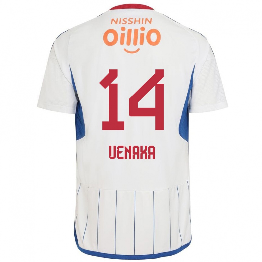 Men Football Asahi Uenaka #14 White Blue Red Away Jersey 2024/25 T-Shirt Uk