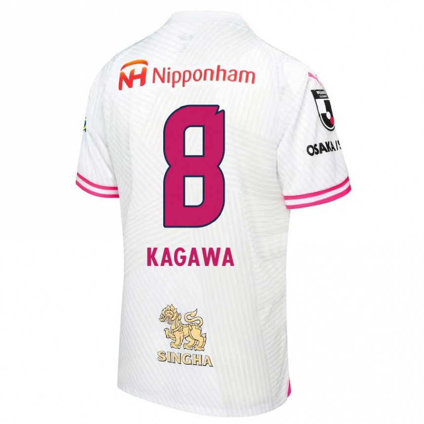 Men Football Shinji Kagawa #8 White Pink Away Jersey 2024/25 T-Shirt Uk