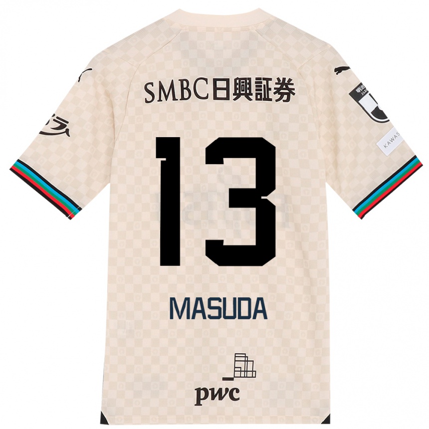 Men Football Hinata Masuda #13 White Gray Away Jersey 2024/25 T-Shirt Uk