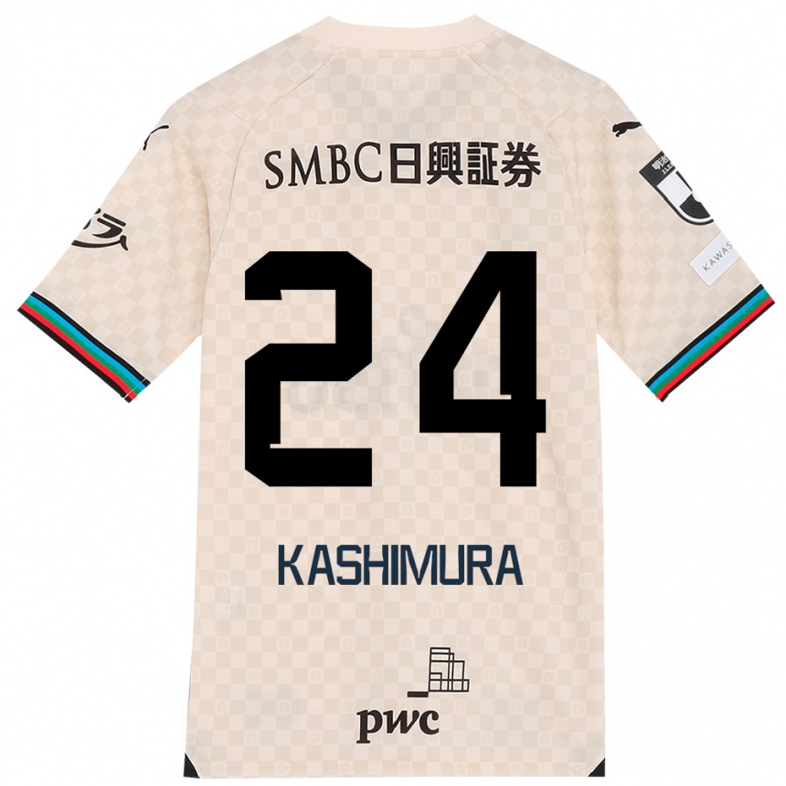 Men Football Ryota Kashimura #24 White Gray Away Jersey 2024/25 T-Shirt Uk