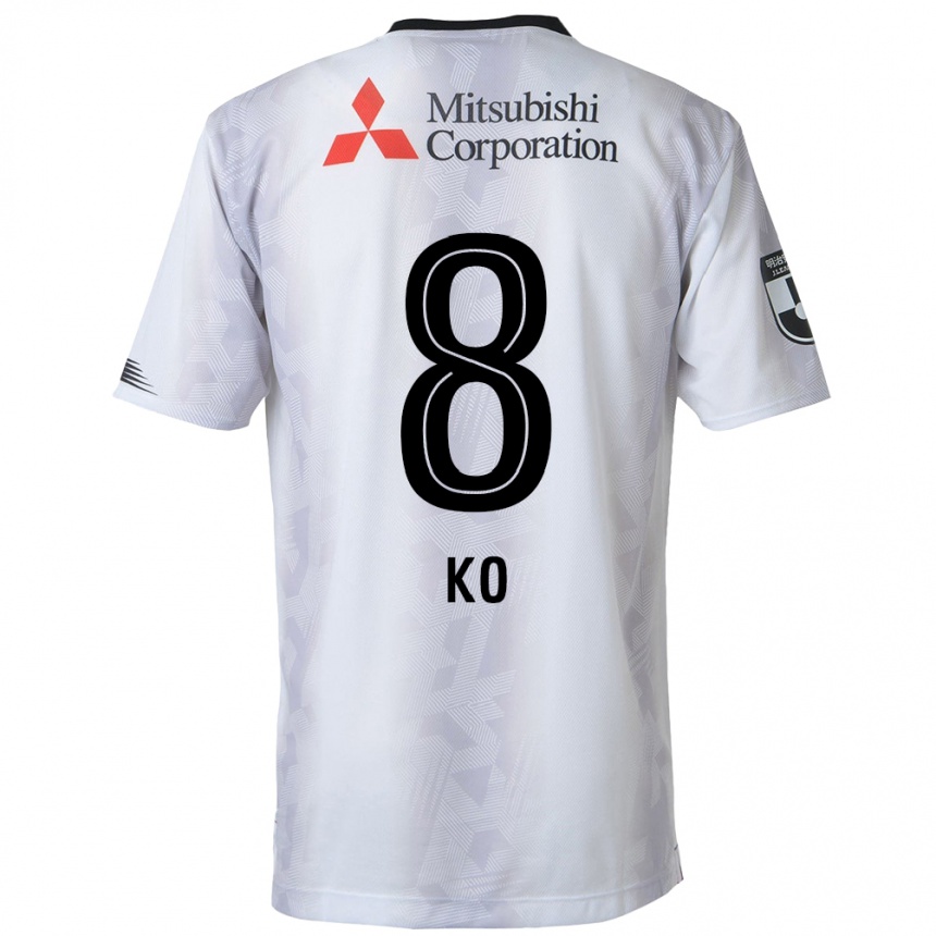 Men Football Takahiro Ko #8 White Black Away Jersey 2024/25 T-Shirt Uk