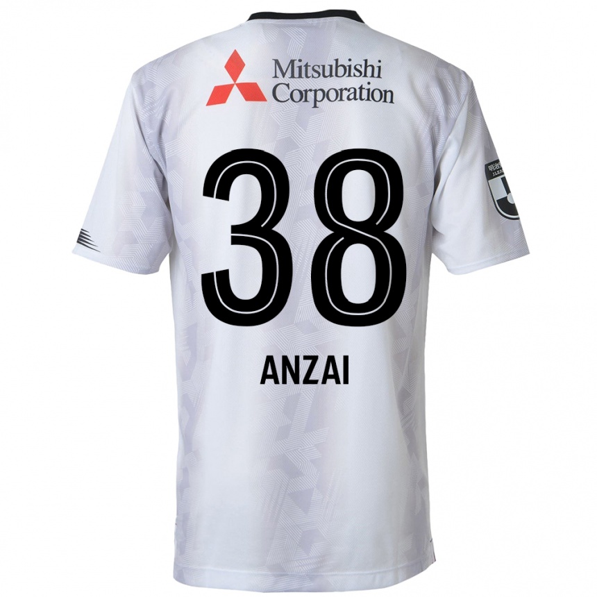 Men Football Soma Anzai #38 White Black Away Jersey 2024/25 T-Shirt Uk