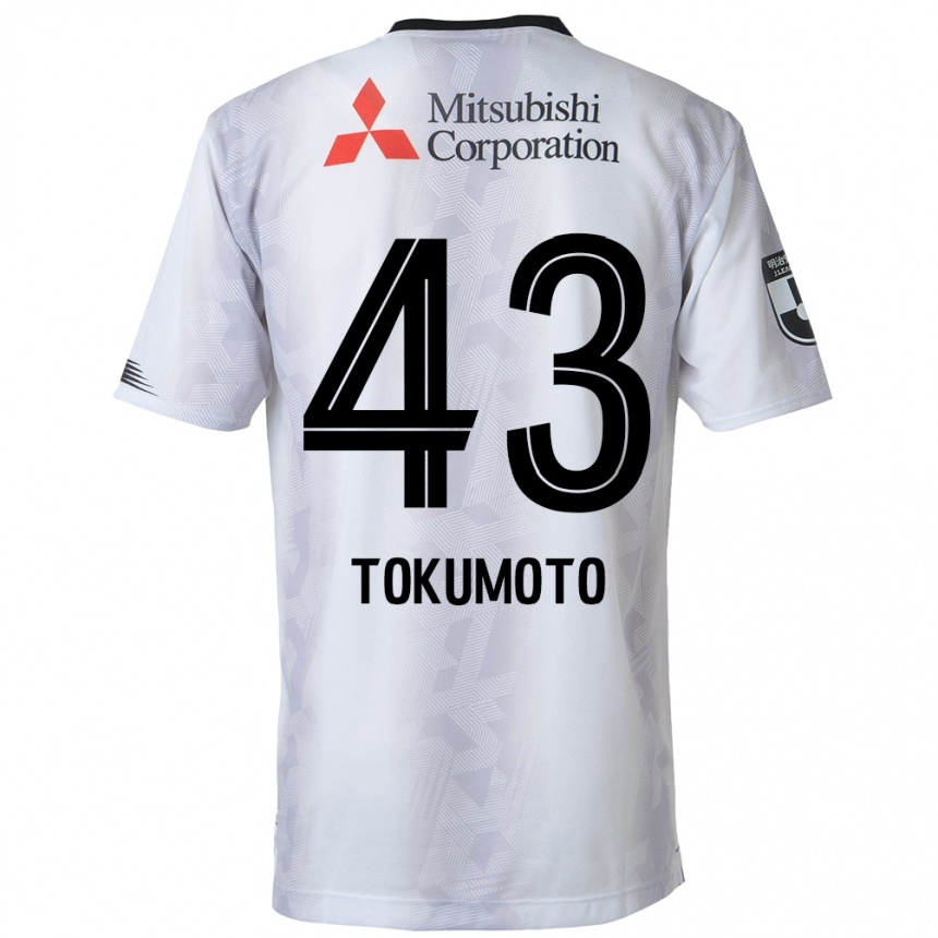 Men Football Shuhei Tokumoto #43 White Black Away Jersey 2024/25 T-Shirt Uk