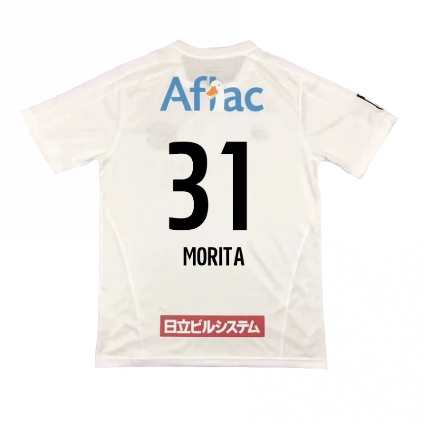 Men Football Tatsuya Morita #31 White Black Away Jersey 2024/25 T-Shirt Uk