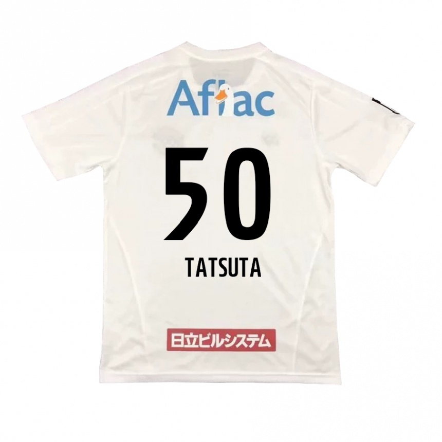 Men Football Yugo Tatsuta #50 White Black Away Jersey 2024/25 T-Shirt Uk